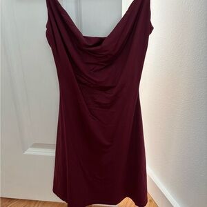 Bershka Deep Burgundy Mini Dress